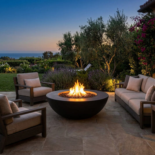 Sedona Fire Pit Wide Ledge - GFRC Concrete - 60"