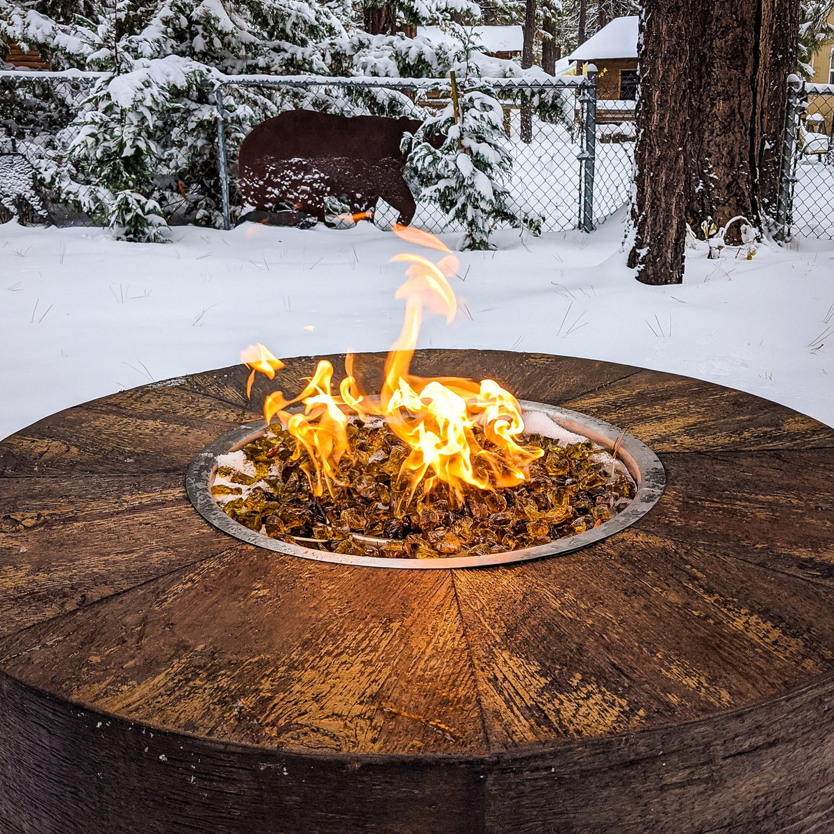Sequoia Fire Pit - GFRC Wood Grain - 24" Tall - 60" | The Outdoor Plus image 3