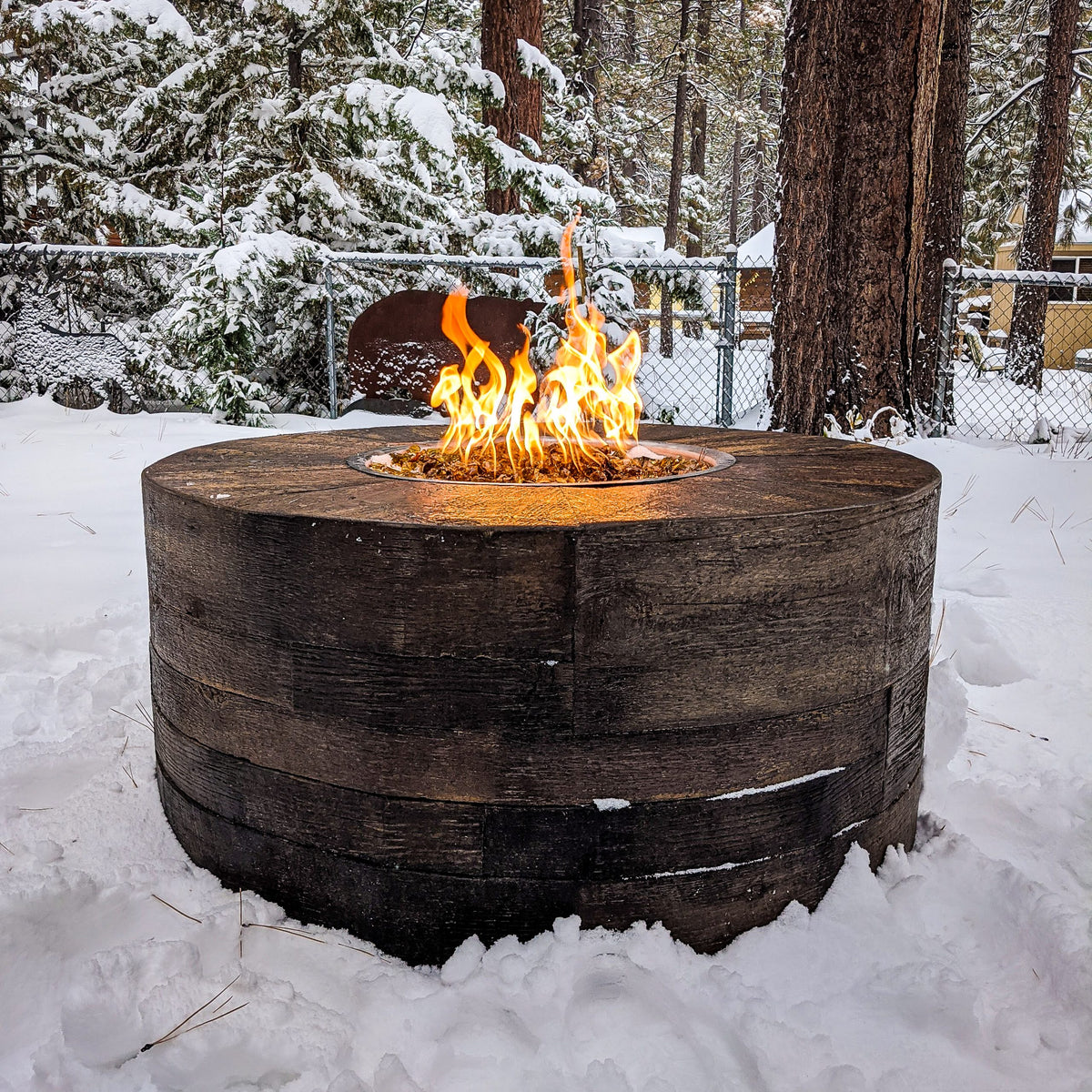 Sequoia Fire Pit - GFRC Wood Grain - 24" Tall - 60" | The Outdoor Plus image 4