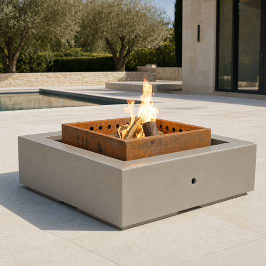 Solar Smokeless Fire Pit - Corten Steel - 42" - Corten Steel Lifestyle