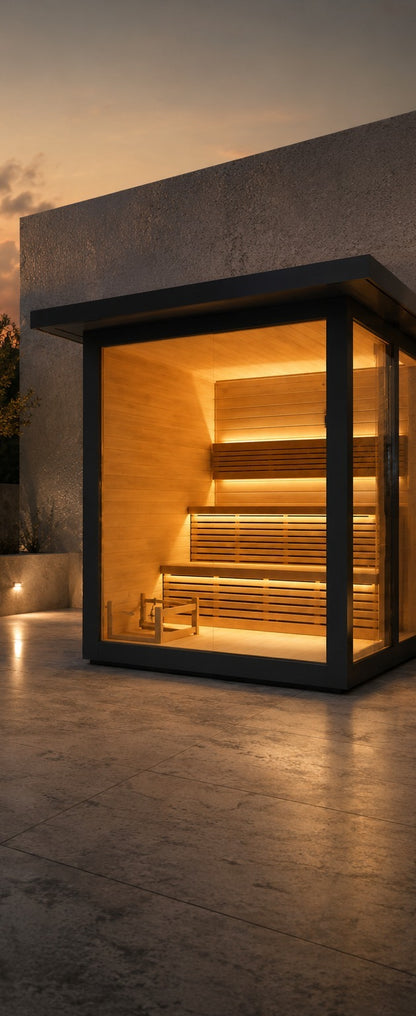 SOLENNE Altura outdoor glass-front sauna – image 4
