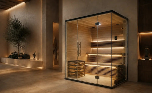 SOLENNE Aurelia indoor glass-front sauna – image 2