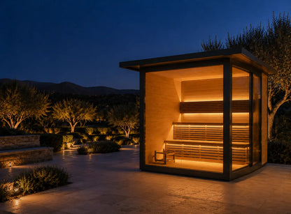 SOLENNE Altura outdoor glass-front sauna – image 1