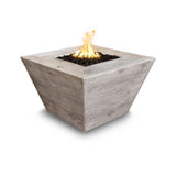 Square Plymouth Fire Pit - GFRC Wood Grain - 24" Tall - 48"