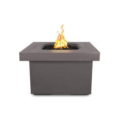 Square Ramona 36 inch square GFRC concrete gas fire table by The Outdoor Plus
