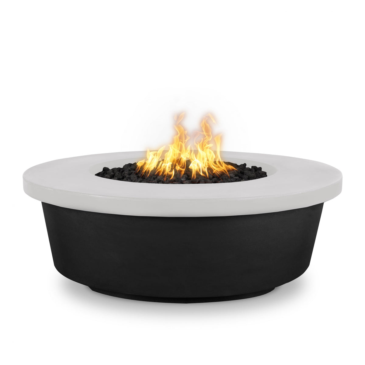 Tempe 48 inch round tapered Black and White Collection gas fire pit by The Outdoor Plus