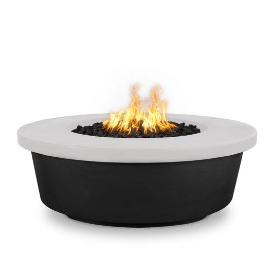 Tempe 48 inch round tapered Black and White Collection gas fire pit by The Outdoor Plus
