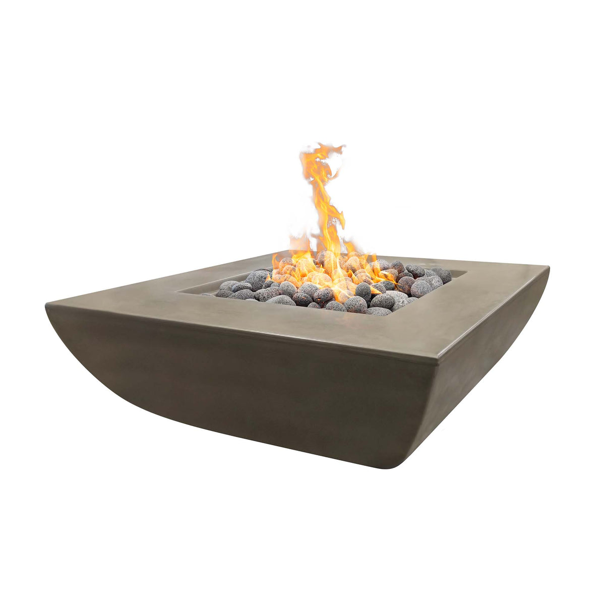 Avalon Fire Pit Wide Ledge Gfrc Concrete 18 Tall in Ash finish – The Outdoor Plus