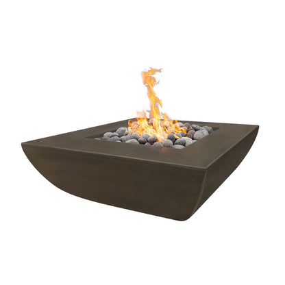 Avalon Fire Pit Wide Ledge Gfrc Concrete 18 Tall in Chestnut finish – The Outdoor Plus
