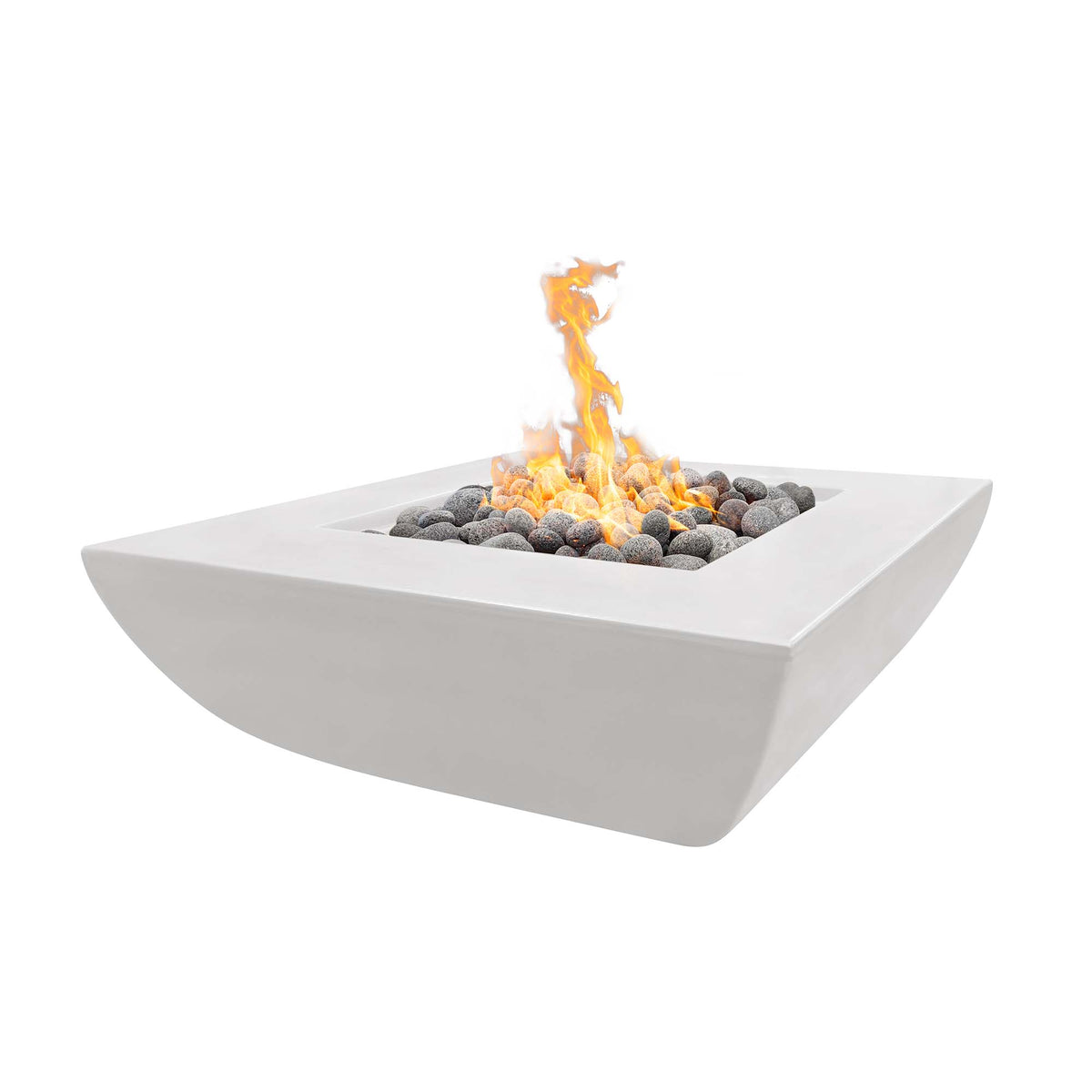 Avalon Fire Pit Wide Ledge Gfrc Concrete 18 Tall in Limestone finish – The Outdoor Plus