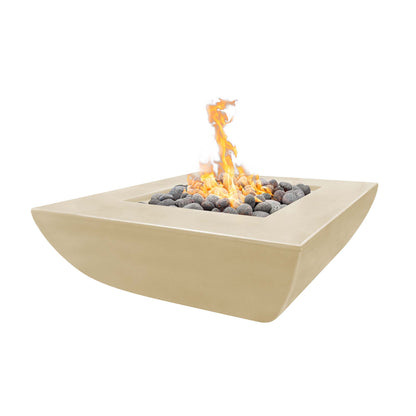 Avalon Fire Pit Wide Ledge Gfrc Concrete 18 Tall in Vanilla finish – The Outdoor Plus
