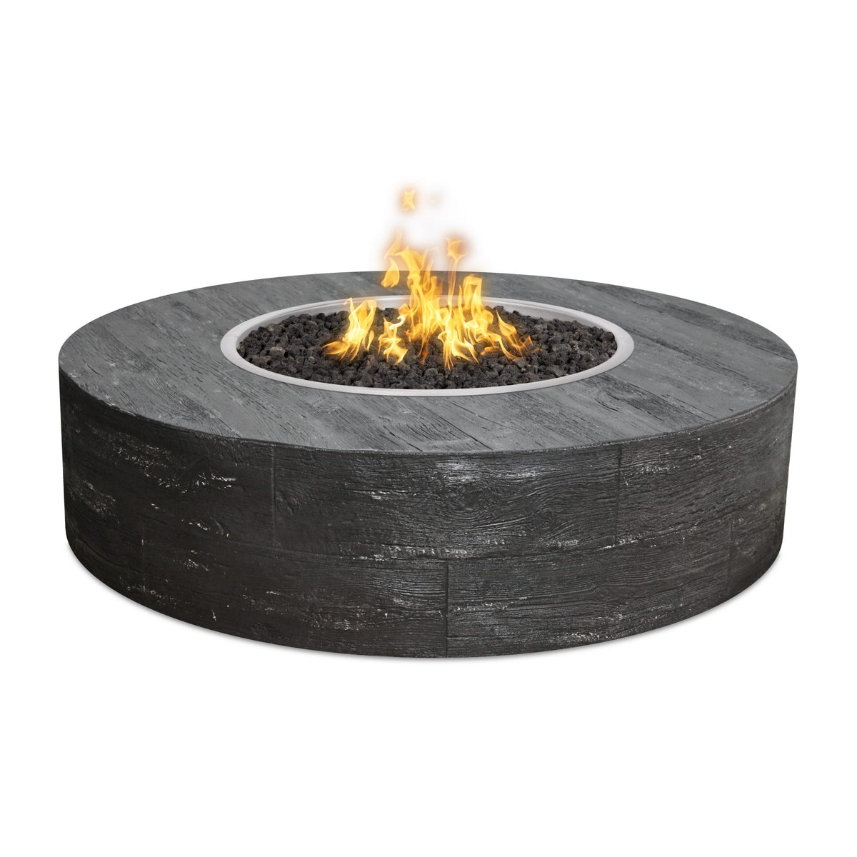 Sequoia Fire Pit Gfrc Wood Grain 16 Tall in Ebony finish – The Outdoor Plus