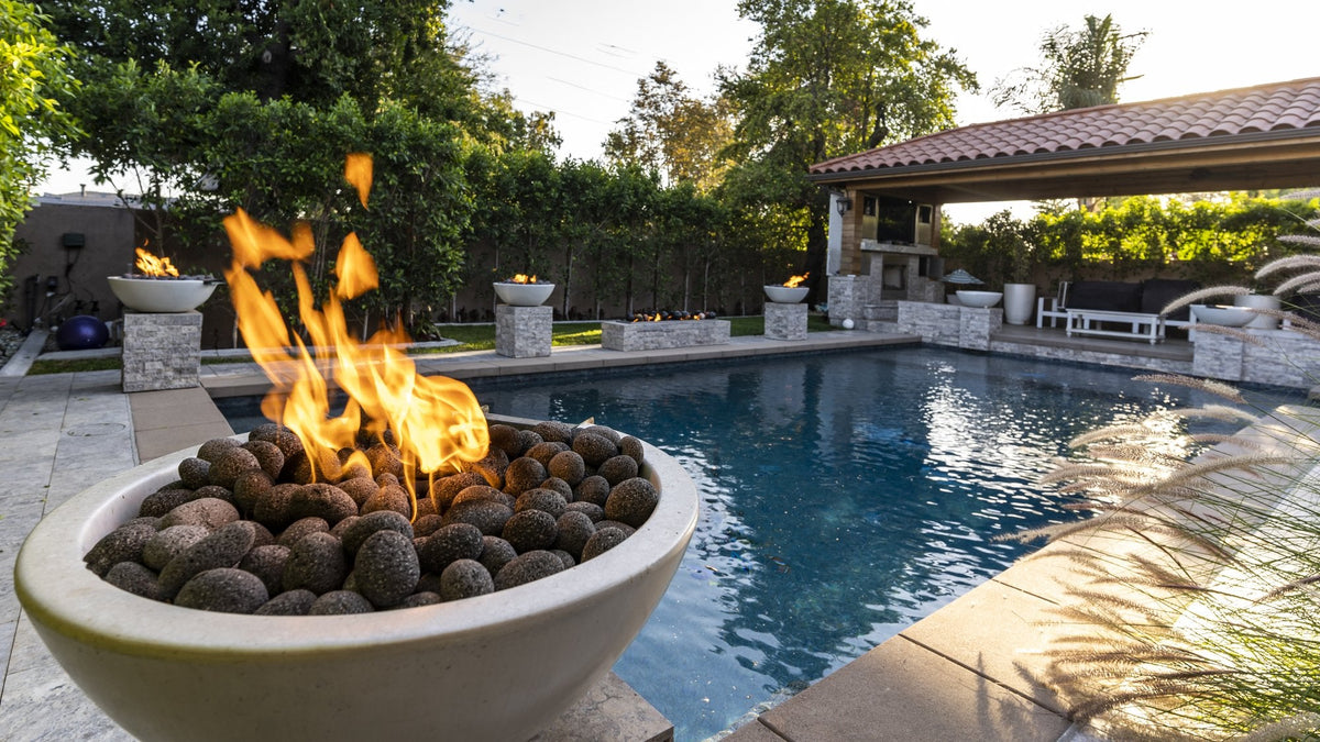Sedona fire and water bowl in a luxury outdoor setting
