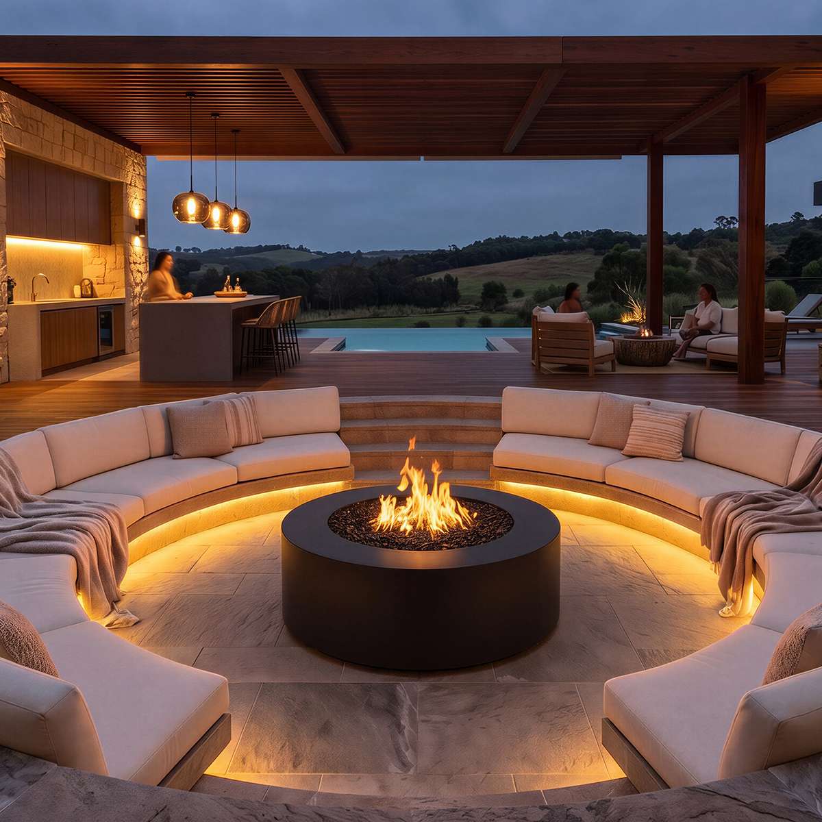 Unity Fire Pit - Powder Coat - 18" Tall - 60" | The Outdoor Plus image 14
