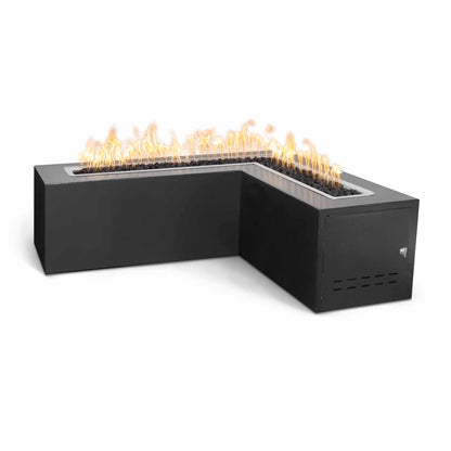 Whitney 48 inch L-shaped corner powder coat gas fire pit by The Outdoor Plus